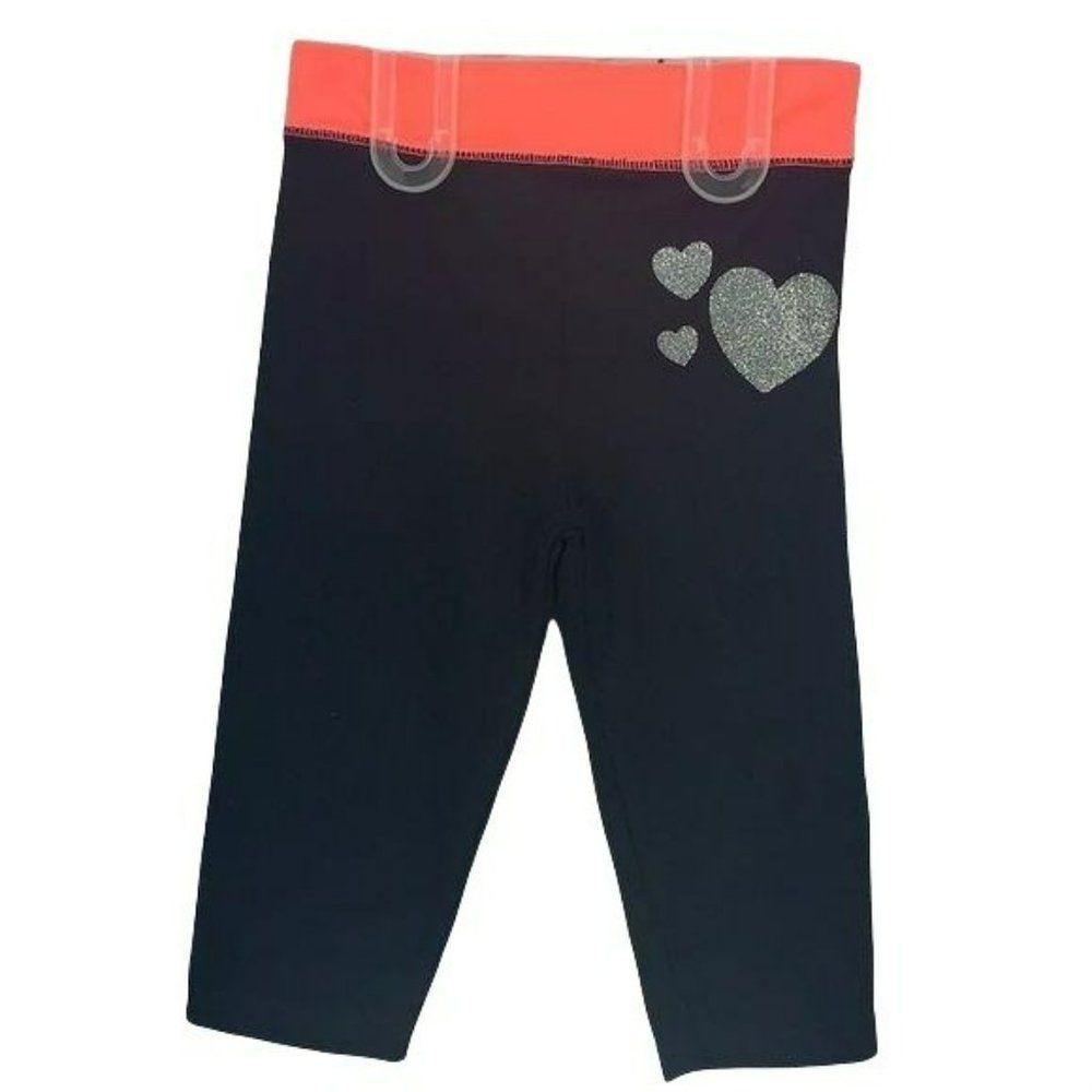 Angel Face Girls Yoga Pants Capri ‎ Black Hearts 4T